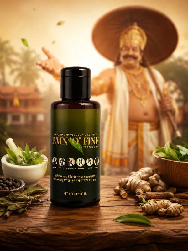 Pain 'O' Fine: Onam Product Shot, for Amrutha Ayurveda Clinic